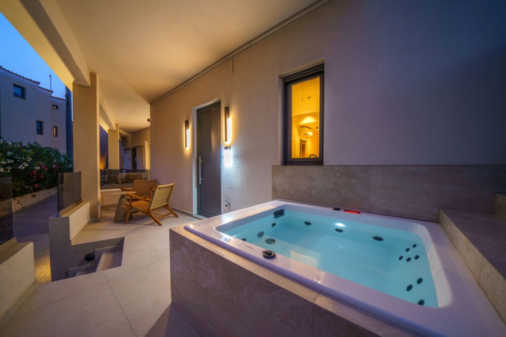 Outdoor spaces at Zala Design Living in Rethymno, Crete
